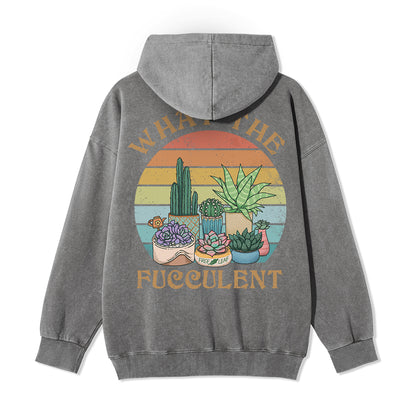 Freeleaf What the Fucculent Unisex Back-printed Fleece Full-Zip Hoodie