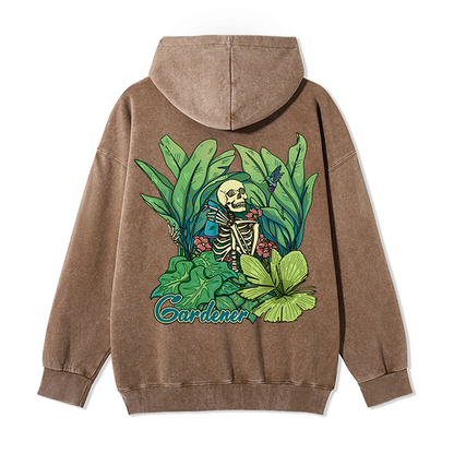 Freeleaf Gardener Back-printed Unisex Nature Inspired Fleece Full-Zip Hoodie