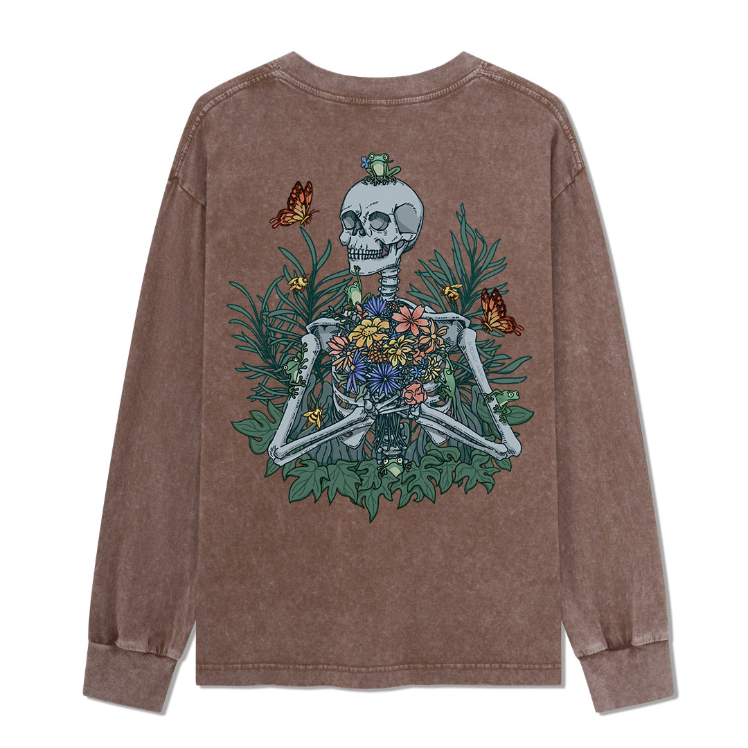 Freeleaf Rebirth in Bloom Unisex Nature Inspired Washed Long Sleeve Top