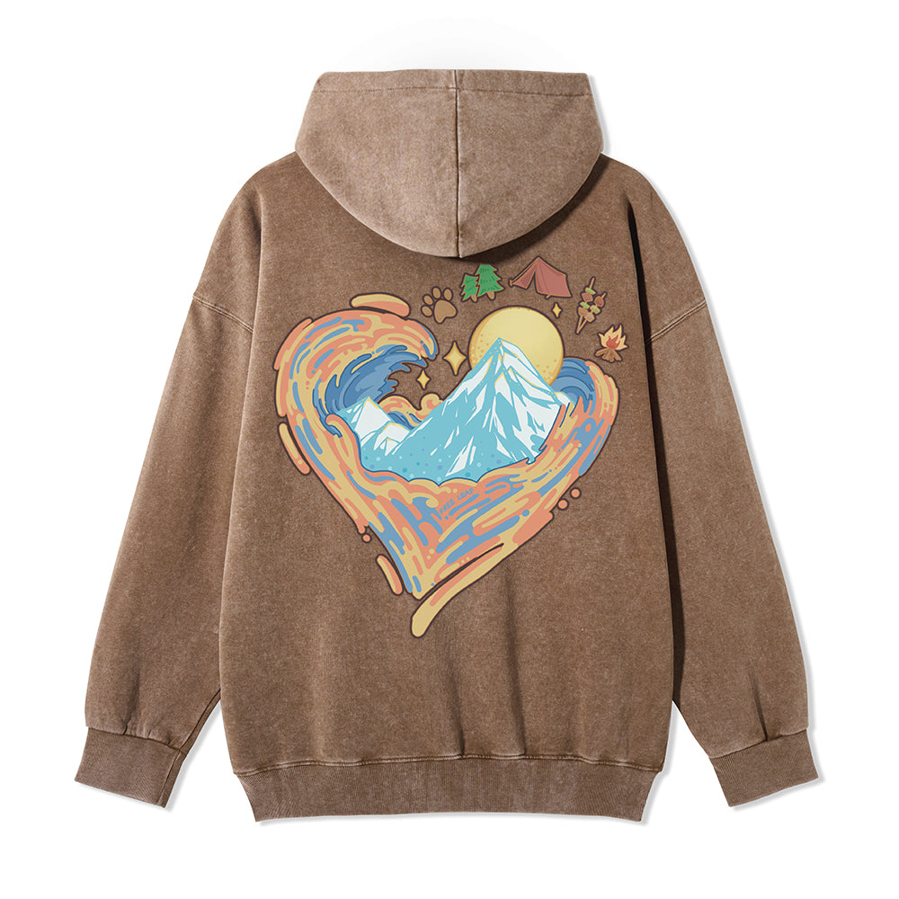 Freeleaf Heart of Wilderness Camping Unisex Nature Inspired Fleece Full-Zip Hoodie