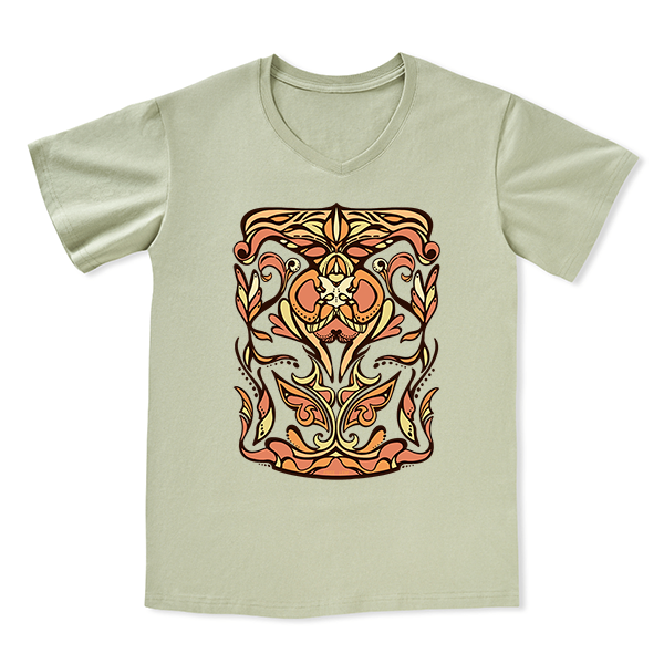 Golden Glow Unisex Front-printed V-neck Tee