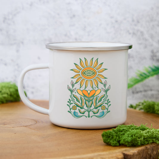 Freeleaf Sunflower Enamel Mug