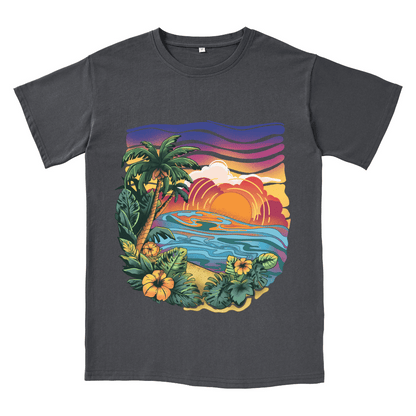 Golden Beach Front-print Tee