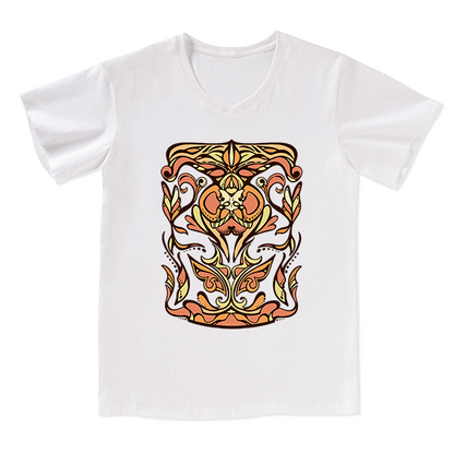 Golden Glow Unisex Front-printed V-neck Tee