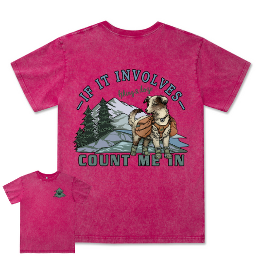 Hiking & Dogs Adventure Washed Tee