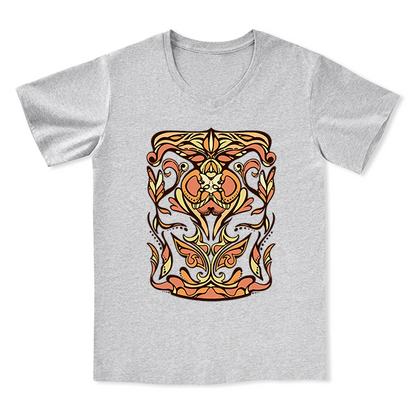 Golden Glow Unisex Front-printed V-neck Tee