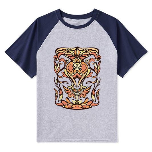 Freeleaf Golden Glow Unisex Nature Inspired Raglan Sleeve Top