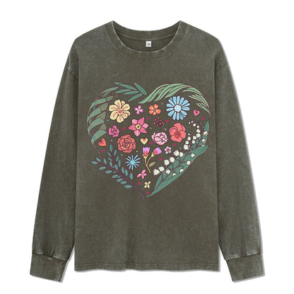 Freeleaf Love's Symphony Nature Inspired Unisex Washed Long Sleeve