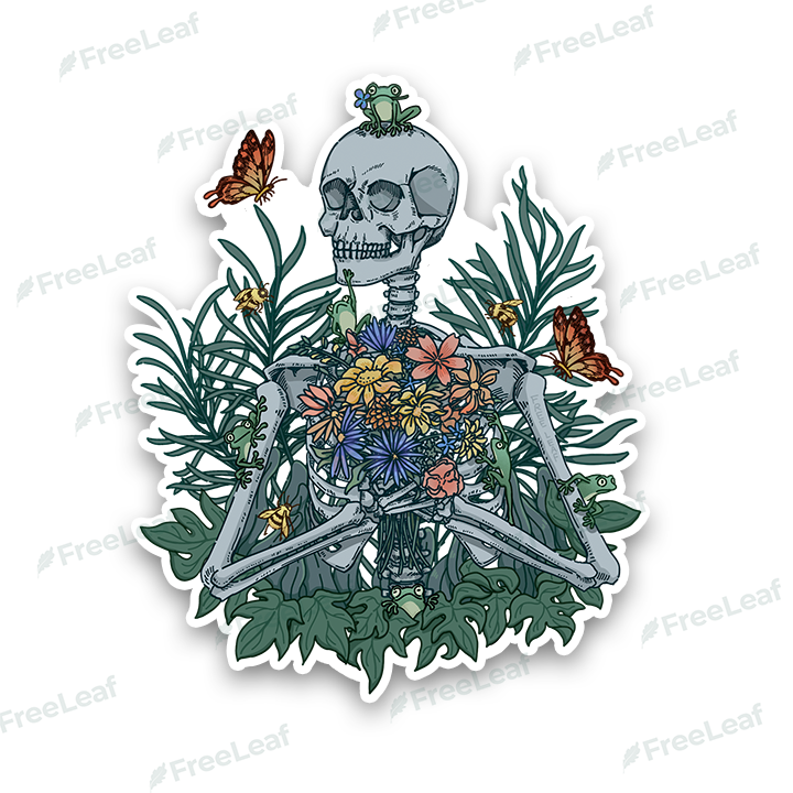 Freeleaf Rebirth in Bloom Waterproof Sticker