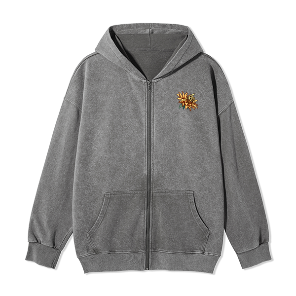 Freeleaf Sunshine Makes Me Happy Unisex Nature Inspired Fleece Full-Zip Hoodie