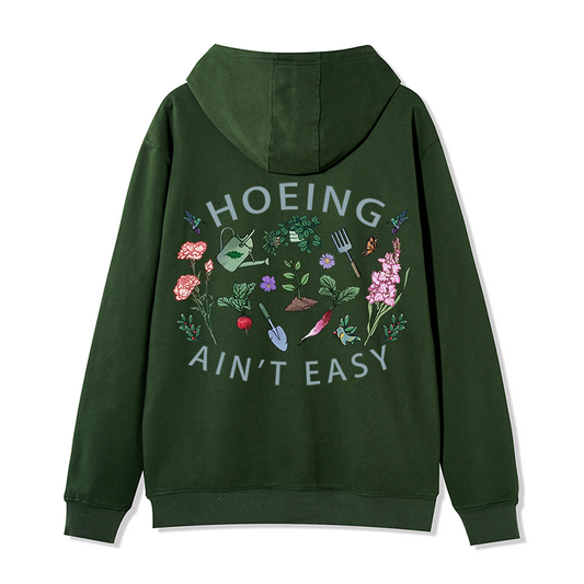 Freeleaf Hoing Ain't EasyUnisex Nature Inspired Fleece Full-Zip Hoodie