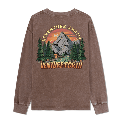 Adventure Awaits Washed Long Sleeve Top