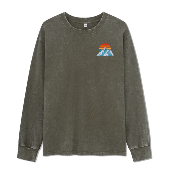 Happy Camper Washed Long Sleeve Top