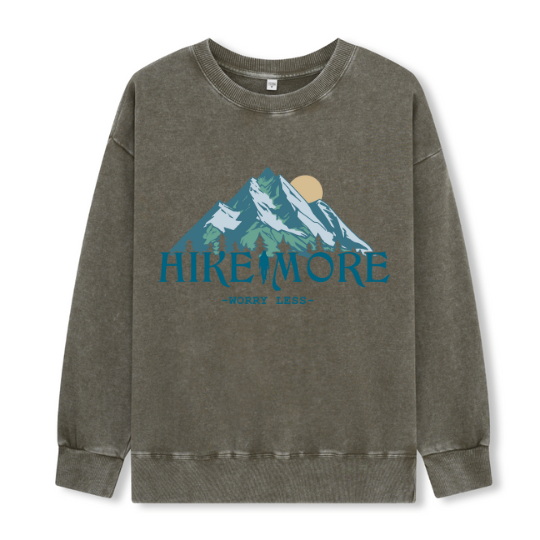 Hike More Front-printed Washed Sweatshirt