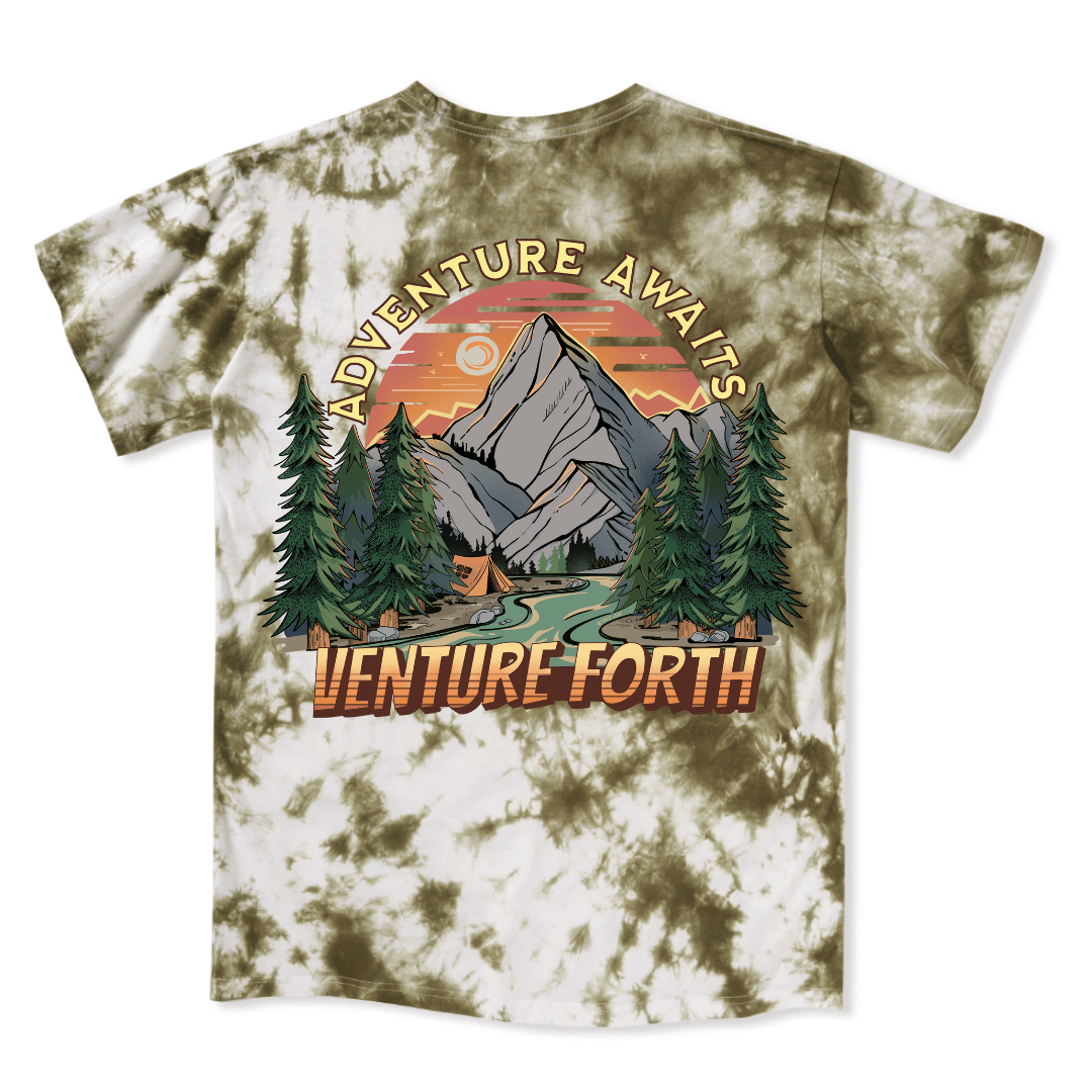 Adventure Awaits Tie Dye Tee