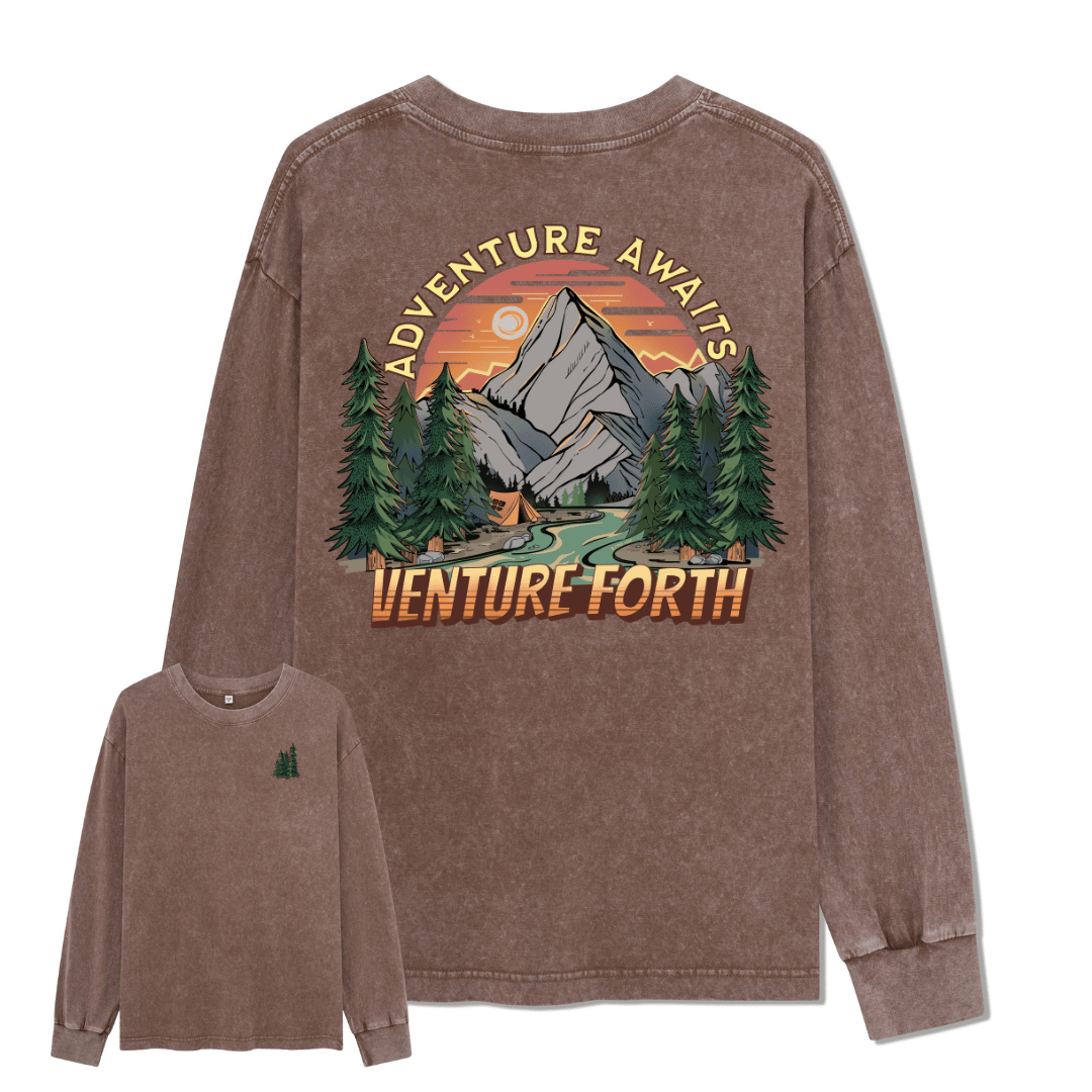 Adventure Awaits Washed Long Sleeve Top