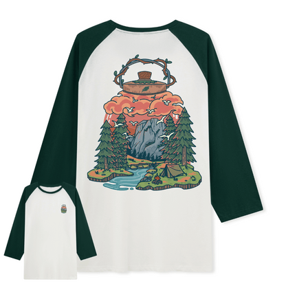 Go And Discover Raglan Long Sleeve Top