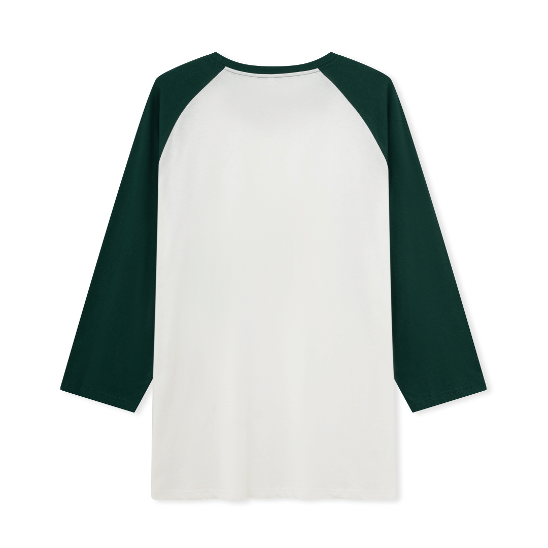 Spring Flower Front-printed Raglan Long Sleeve Top