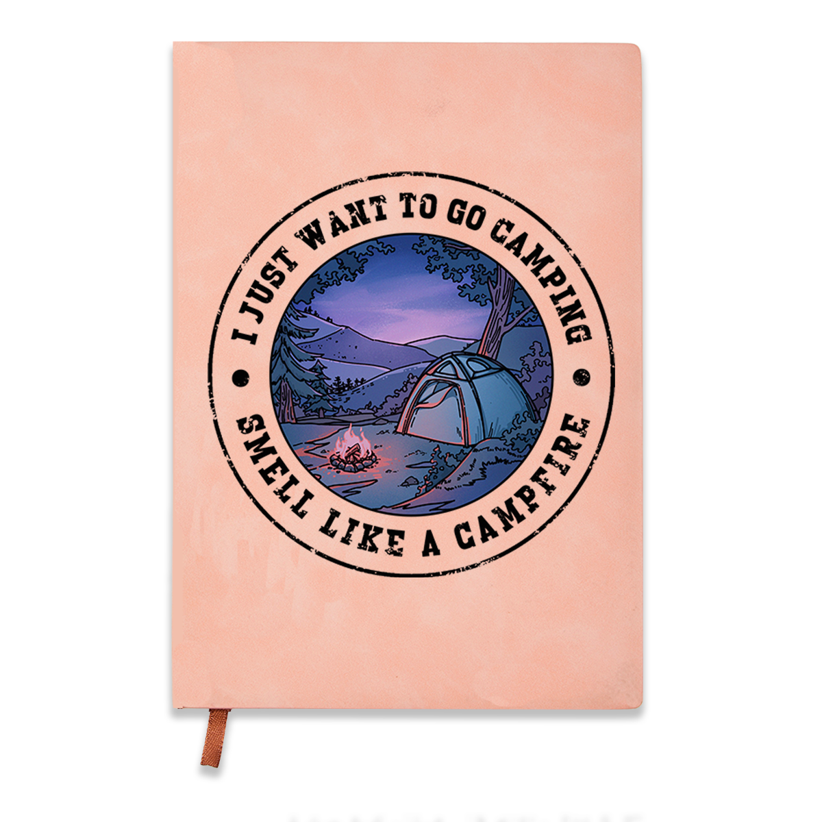 Freeleaf  Just Want To Go Camping Vintage Leather Journal Notebook