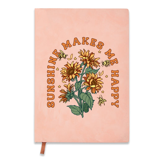 Freeleaf Sunshine Makes Me Happy Leather Journal Notebook