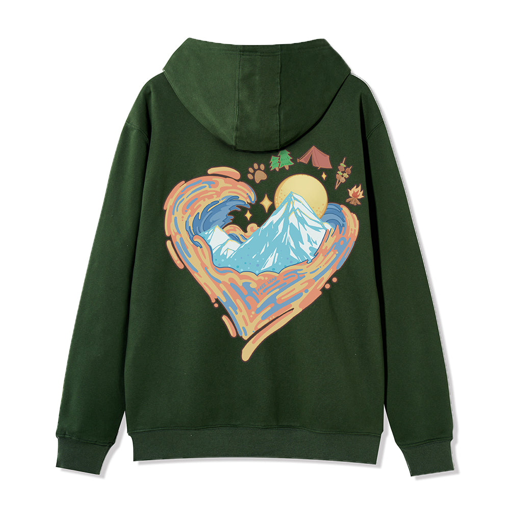 Freeleaf Heart of Wilderness Camping Unisex Nature Inspired Fleece Full-Zip Hoodie