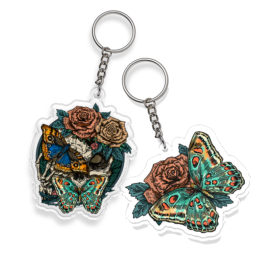 freeleaf-floral-skull-double-sided-acrylic-keychain