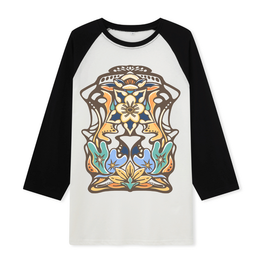 Aquilegia Formosa Front-printed Raglan Long Sleeve Top