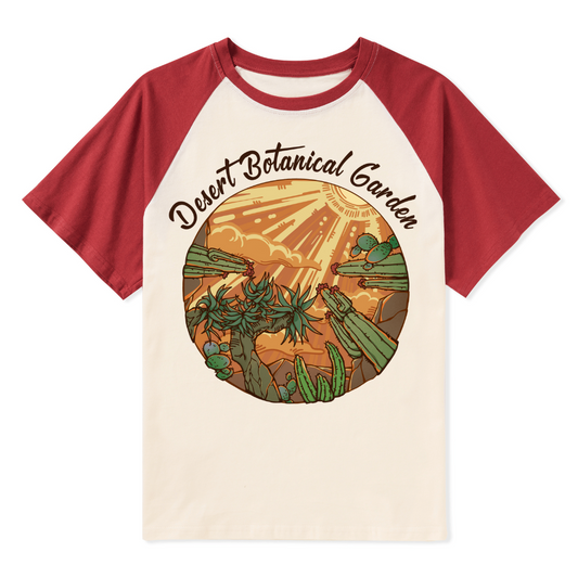 Desert Park Front-printed Raglan Short Sleeve Top