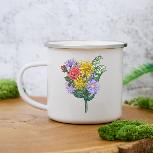 Freeleaf Symphony of Flowers  Enamel Mug