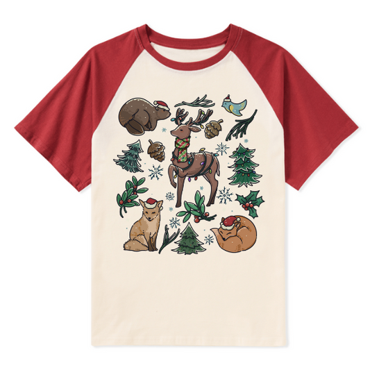 Yellowstone Christmas Wonderland Raglan Short Sleeve Top