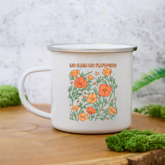 Freeleaf No Rain No Flowers Enamel Mug