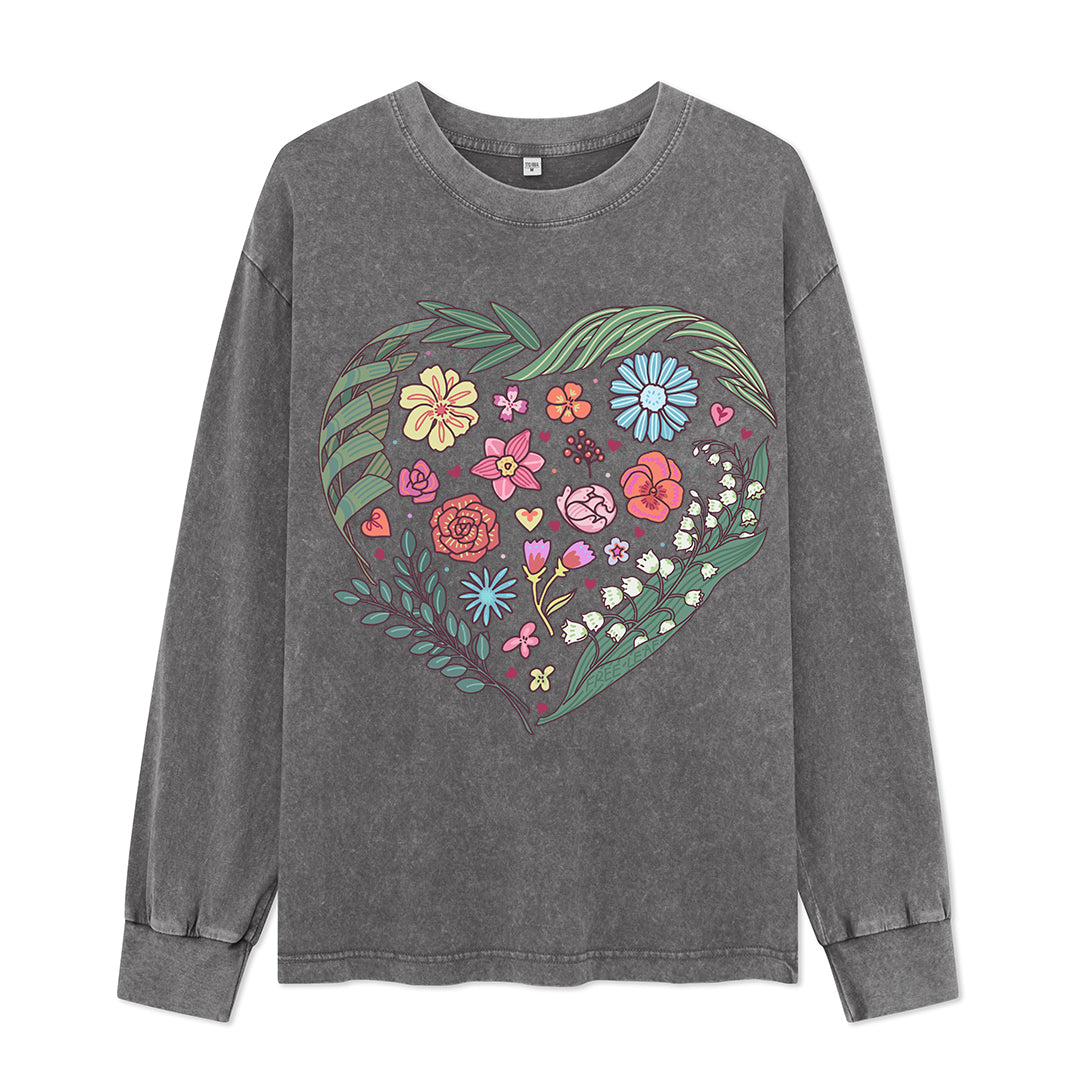 Freeleaf Love's Symphony Nature Inspired Unisex Washed Long Sleeve