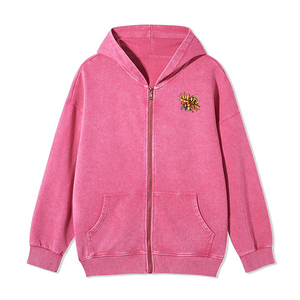 Freeleaf Sunshine Makes Me Happy Unisex Nature Inspired Fleece Full-Zip Hoodie