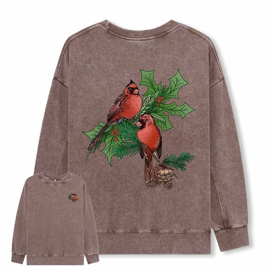 Christmas Cardinal Washed Sweatshirt