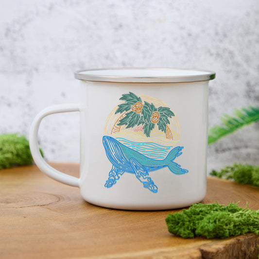 Freeleaf Striated Whale Enamel Mug