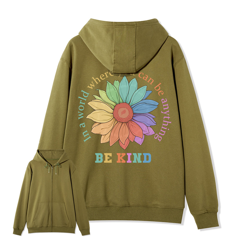 Freeleaf  Be Kind Full-Zip Back-printed Hoodie