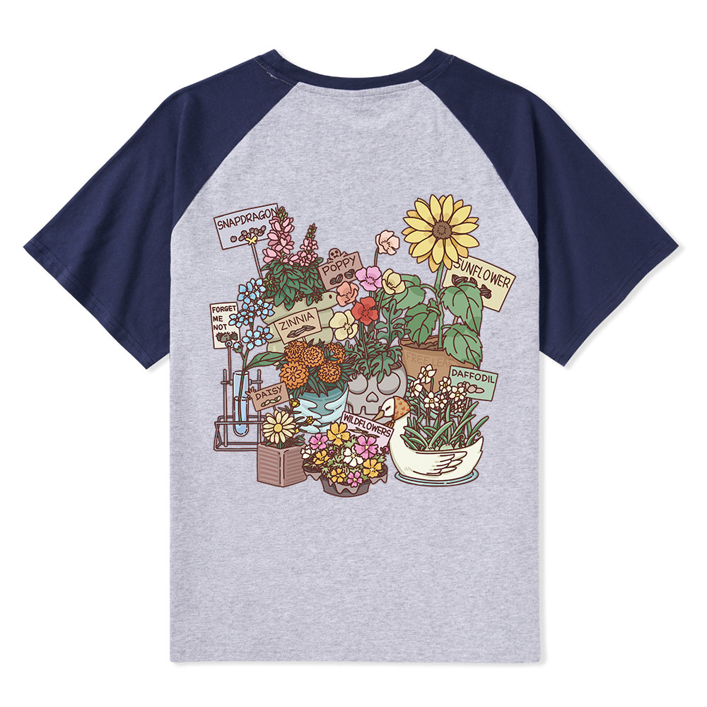 Freeleaf Flourishing Garden Nature Inspired Unisex Raglan Sleeve Top