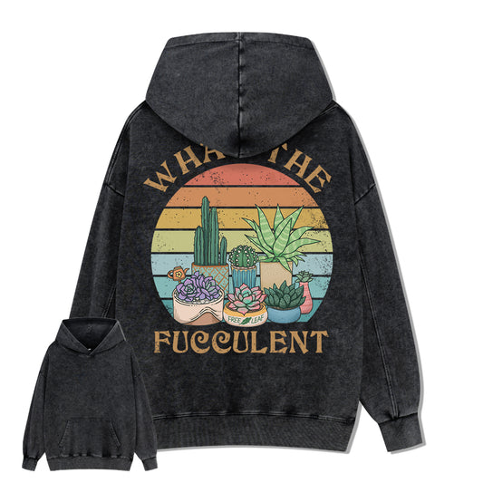 Freeleaf What the Fucculent Unisex Back-printed Hoodie