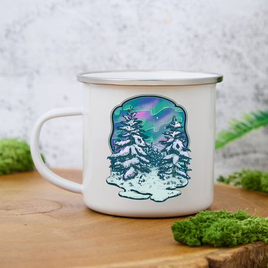 Freeleaf Winter Aurora Enamel Mug