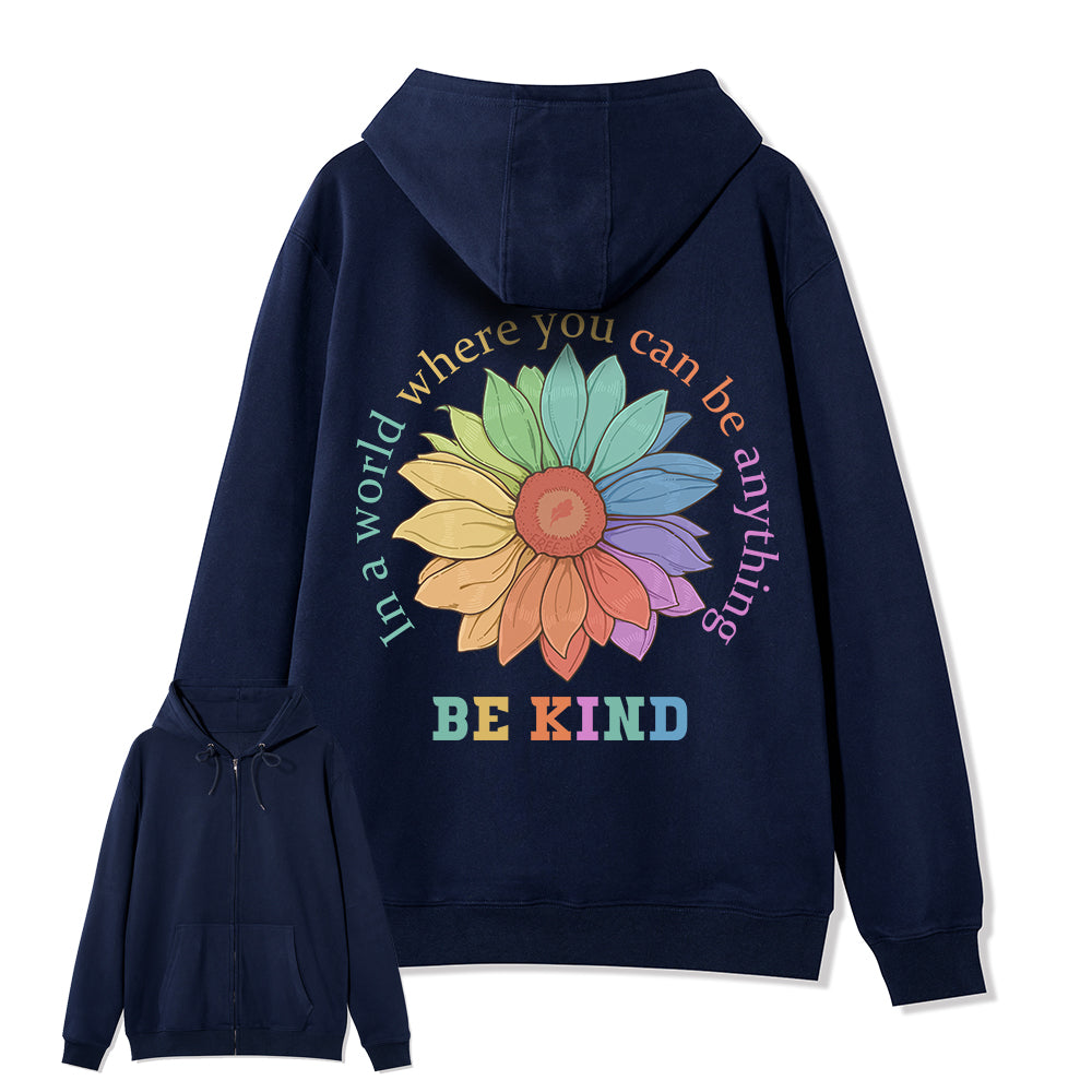 Freeleaf  Be Kind Full-Zip Back-printed Hoodie