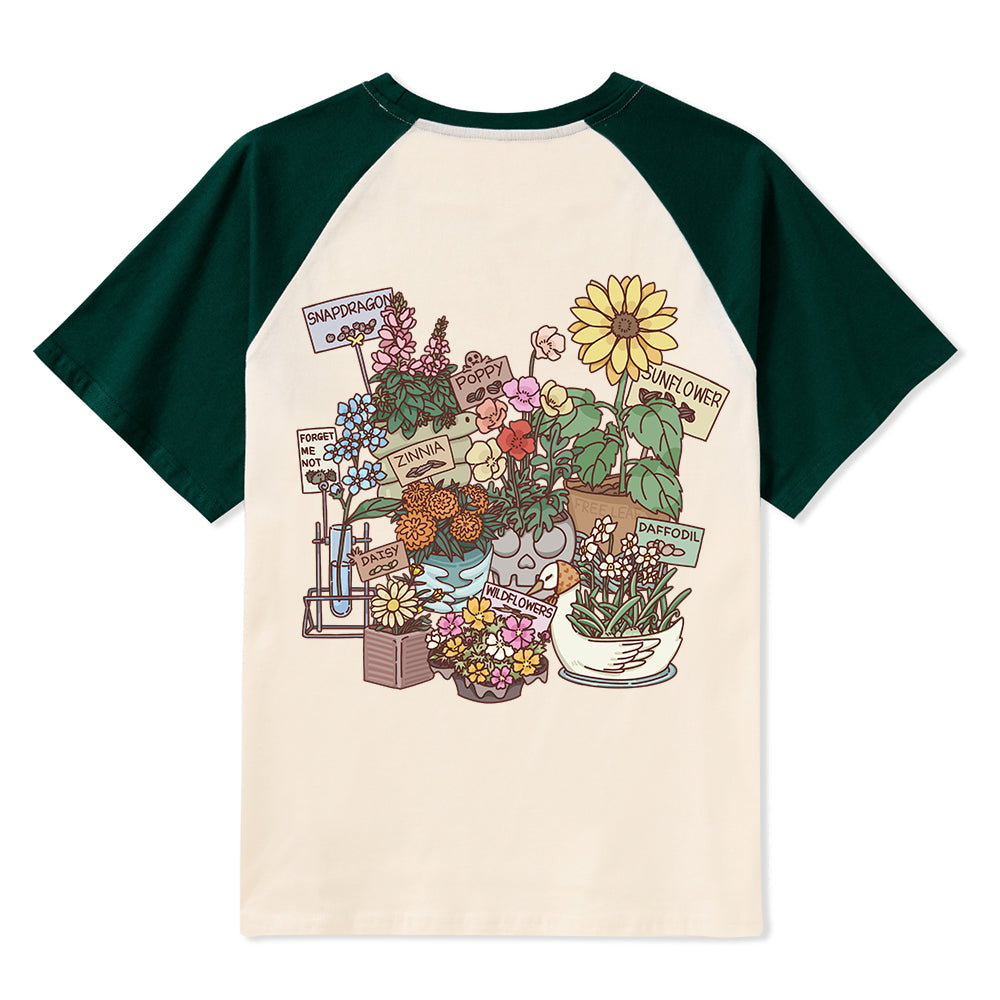 Freeleaf Flourishing Garden Nature Inspired Unisex Raglan Sleeve Top