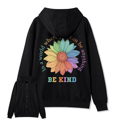 Freeleaf  Be Kind Full-Zip Back-printed Hoodie