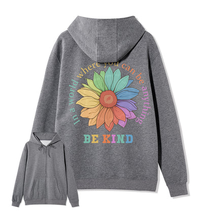 Freeleaf  Be Kind Full-Zip Back-printed Hoodie