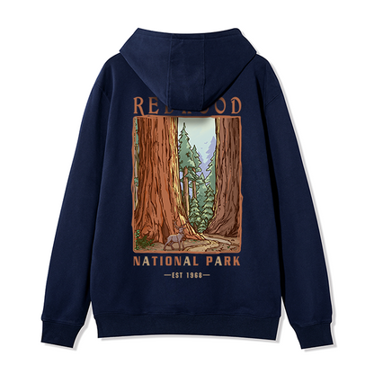 Freeleaf Redwood National Park Unisex Nature Inspired Fleece Full-Zip Hoodie