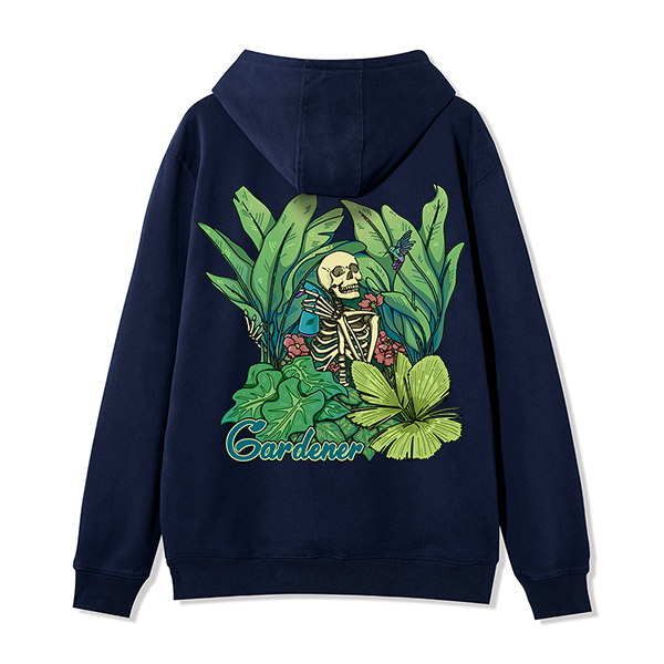 Freeleaf Gardener Back-printed Unisex Nature Inspired Fleece Full-Zip Hoodie