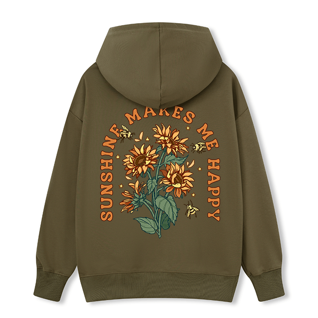 Freeleaf Sunshine Makes Me Happy Unisex Nature Inspired Hoodie