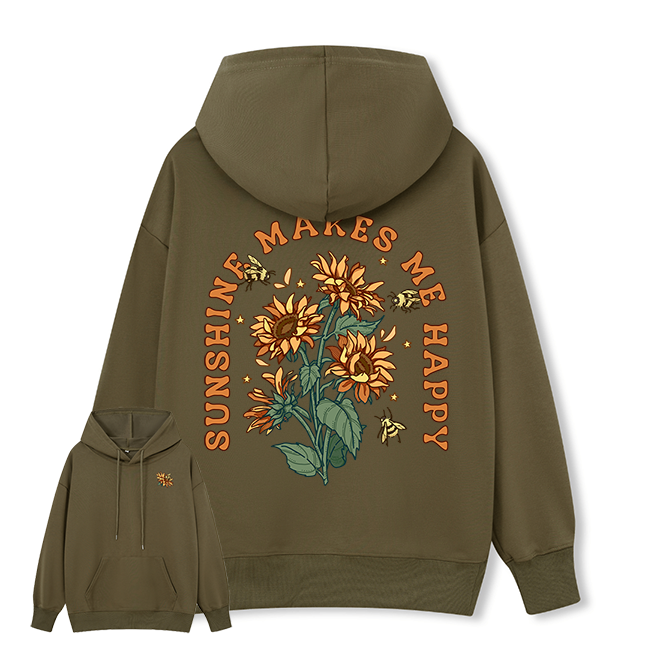 Freeleaf Sunshine Makes Me Happy Unisex Nature Inspired Hoodie