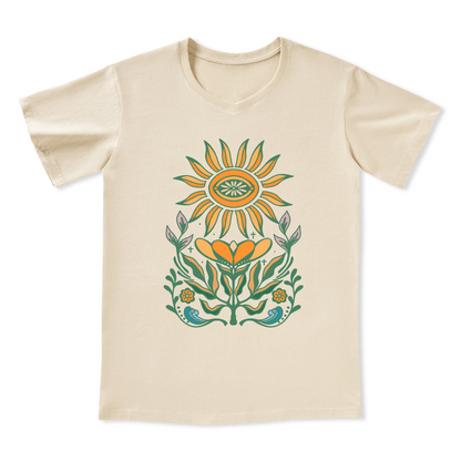 Sunflower Front-printed V-neck Tee