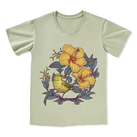 Amakihi Front-printed V-neck Tee