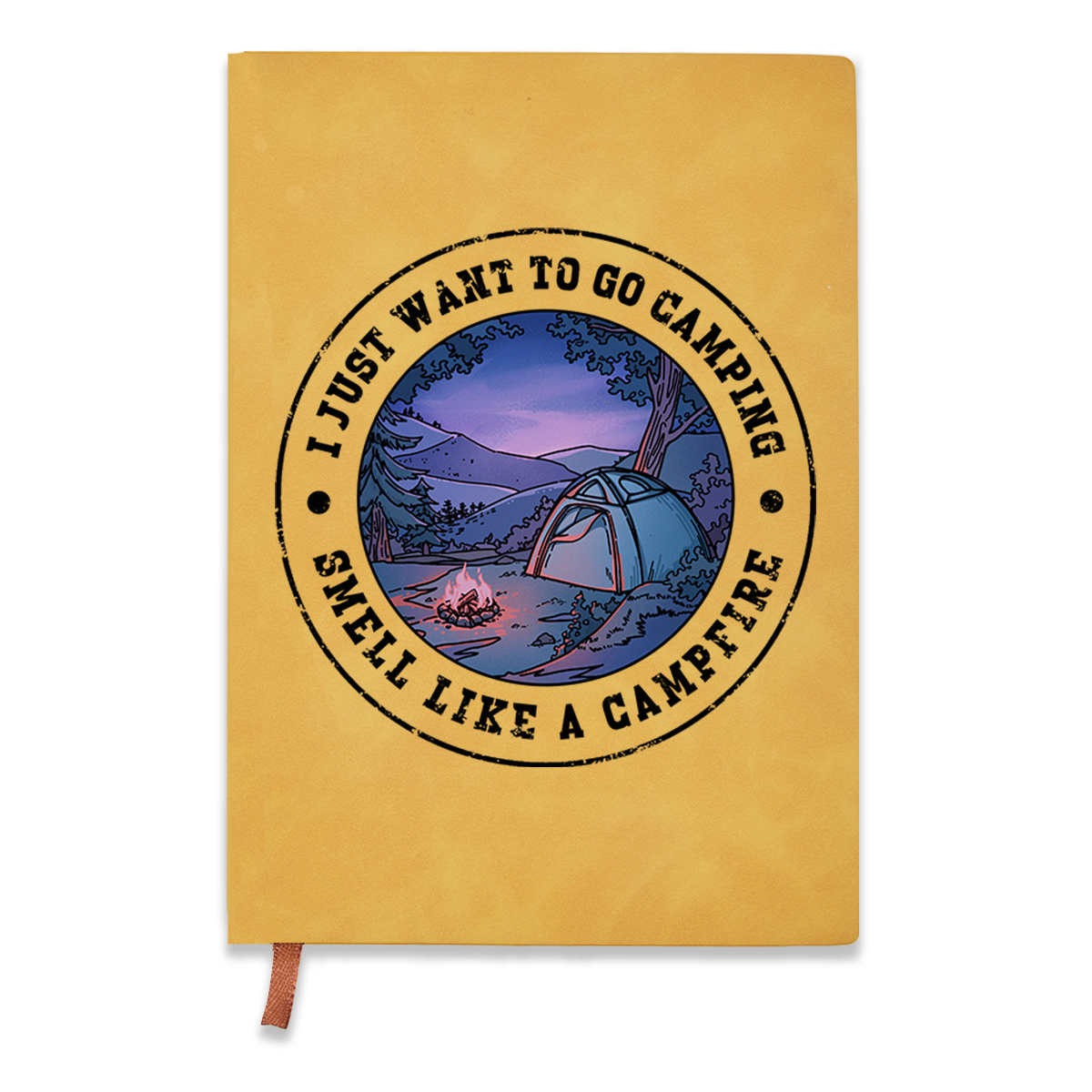 Freeleaf  Just Want To Go Camping Vintage Leather Journal Notebook